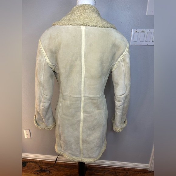 H&M Studio Authentic Suede 100% Lambswool Shearling Coat Size 6 Tan MSRP $499 - Picture 13 of 13